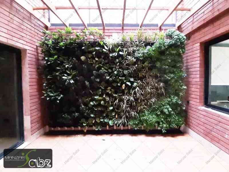 عکسی از پروژه دیوار سبز هدایت (پاسداران) در حال نمایش گیاهان داخل پروژه