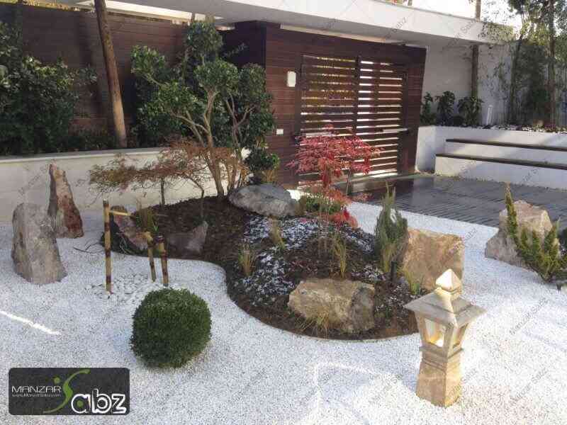 عکسی از پروژه محوطه آرایی ویلا رز ایوانک - باغ ژاپنی در نمایش نمای بیرون