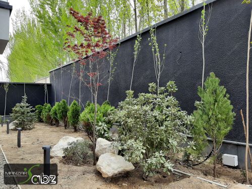 نمای پوشش گیاهی محوطه ویلای دماوند