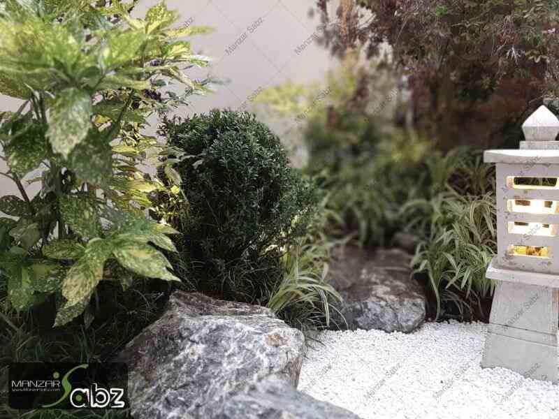 عکسی از پروژه باغ ژاپنی نسترن (پاسیو سبز) در نمایش گیاهان داخل پروژه