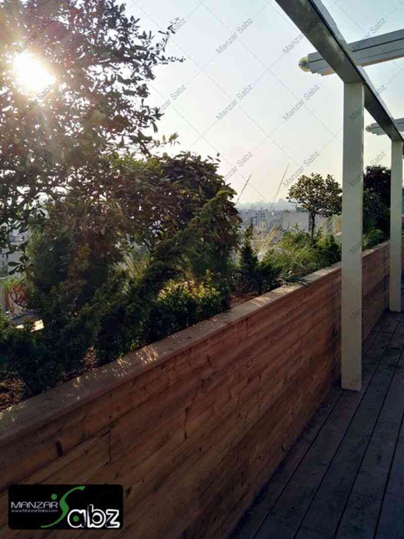 عکسی از پروژه خانه سام پاسداران (دکوراسیون و تراس سبز) در نمایش از گیاهان بیرون پروژه