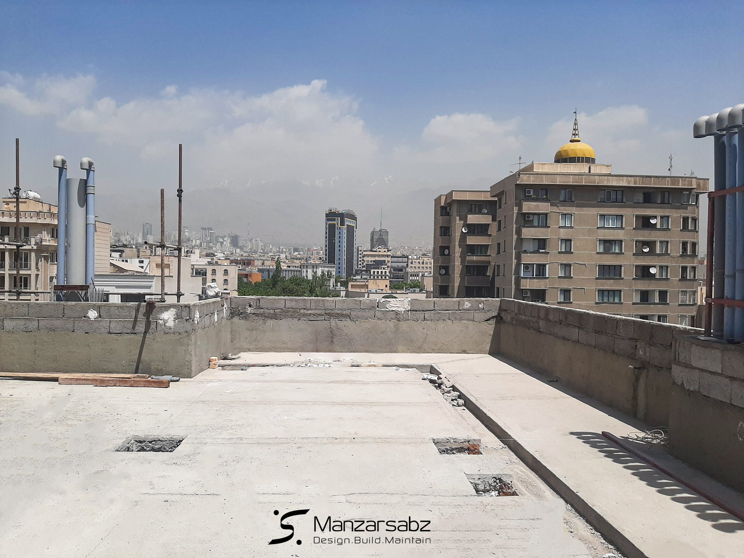 نمونه طراحی روف گاردن شرکت منظر سبز در خیابان کوشا تهران