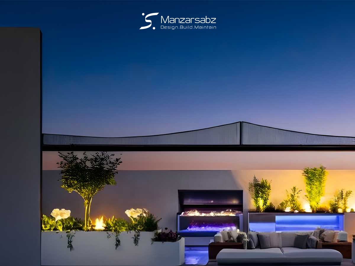 نمونه طراحی روف گاردن قم